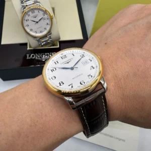 Longines Automatic 40mm - AÇO DOURADO MOSTRADOR BRANCO - COURO