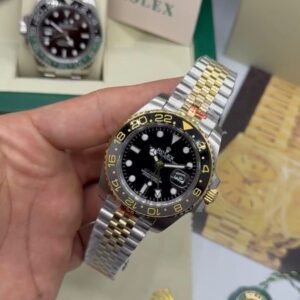 GMT Master II 40mm - AÇO COM DOURADO MOSTRADOR PRETO