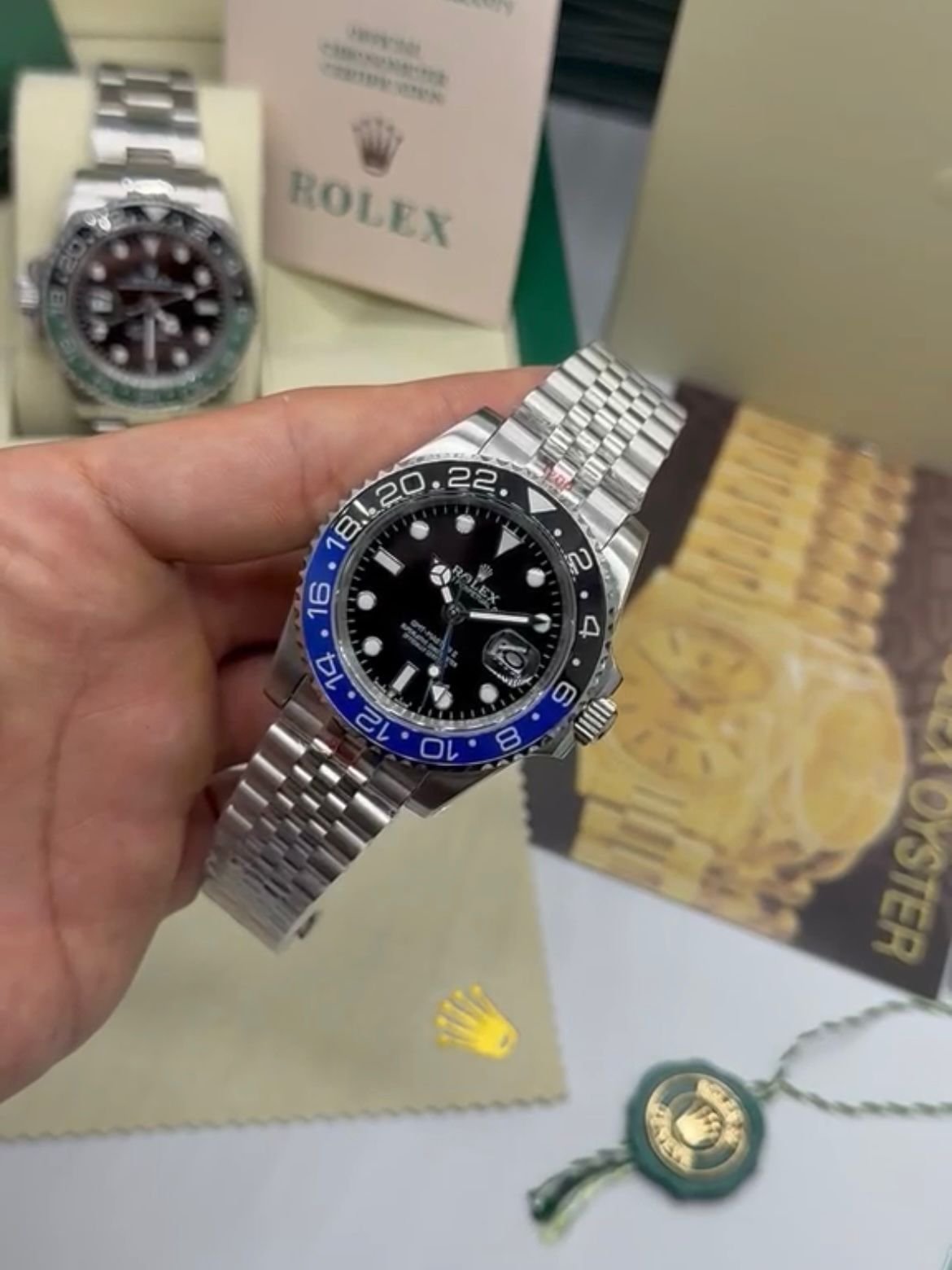 GMT Master II 40mm - AÇO MOSTRADOR PRETO (BATMAN)